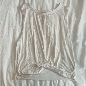 ALO Yoga Ivory Twist Front Tank Top